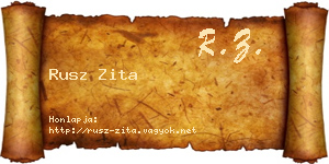 Rusz Zita névjegykártya